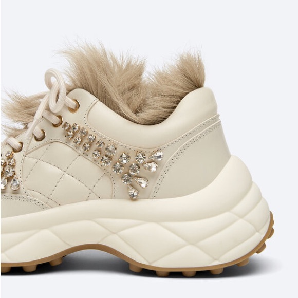 Uterque Leather & Fur Trainer Sneakers - Picture 4 of 10